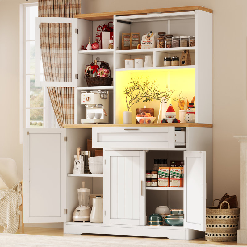 180cm Kitchen Pantry, White