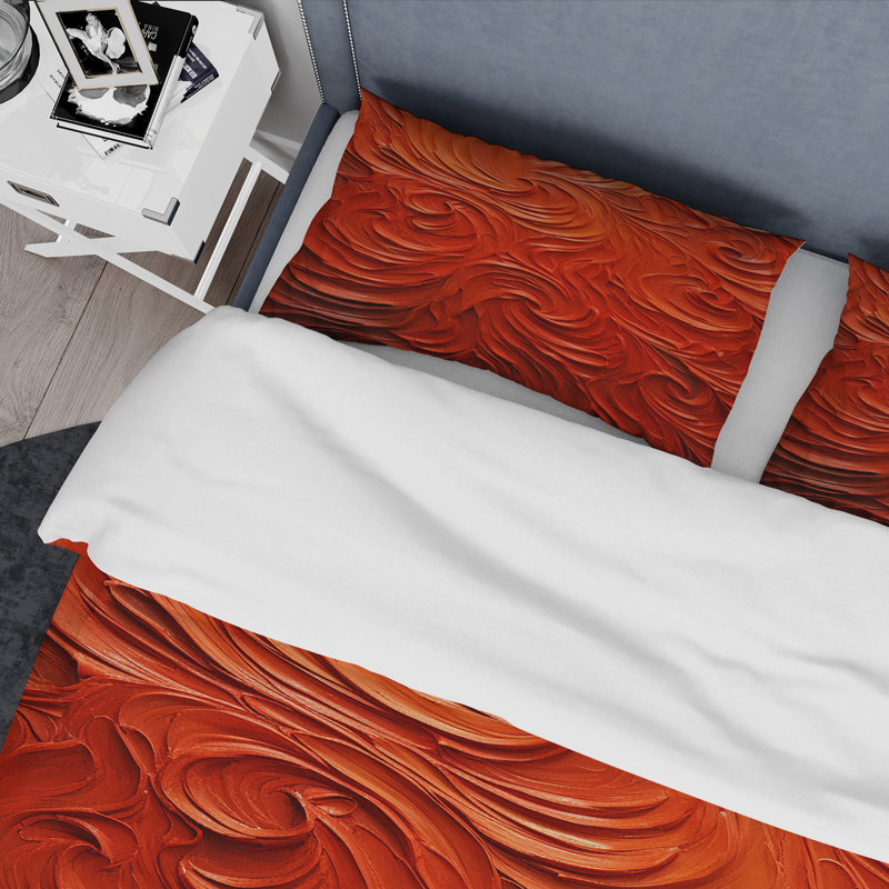 Ensemble de housse de couette Volachic Red Fusion Vector 1 - Tachisme, Housse de couette pour lit simple + 1 taie décora