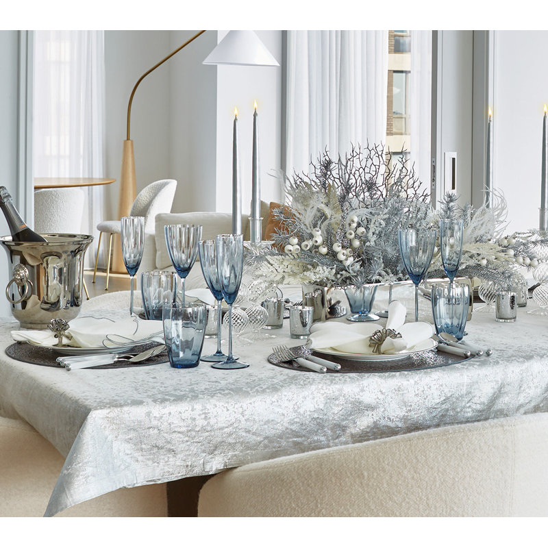 Metafoil Tablecloth, White/Silver