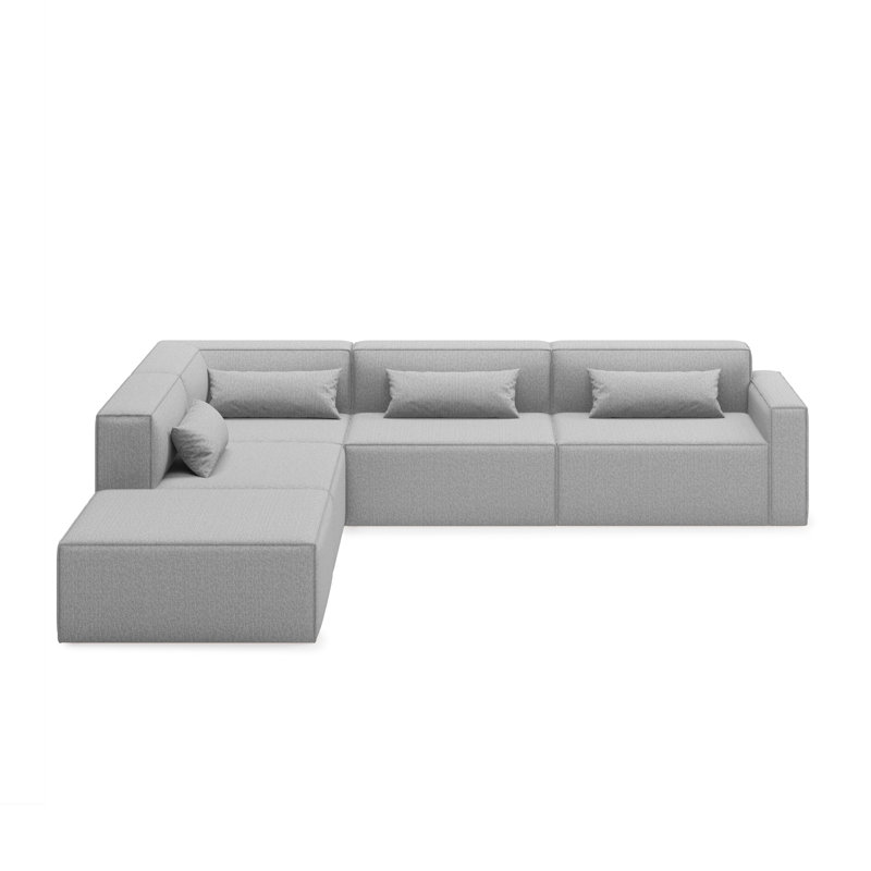 Mix Modular 5-Piece Sectional, Left Hand Facing, Parliament Stone Performance Twill