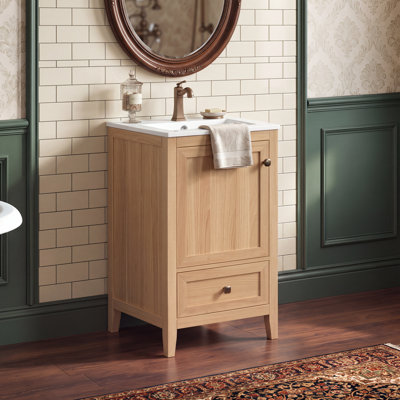 20" Bathroom Vanity with Sink, Soft Close Door, Storage Rack & Drawer