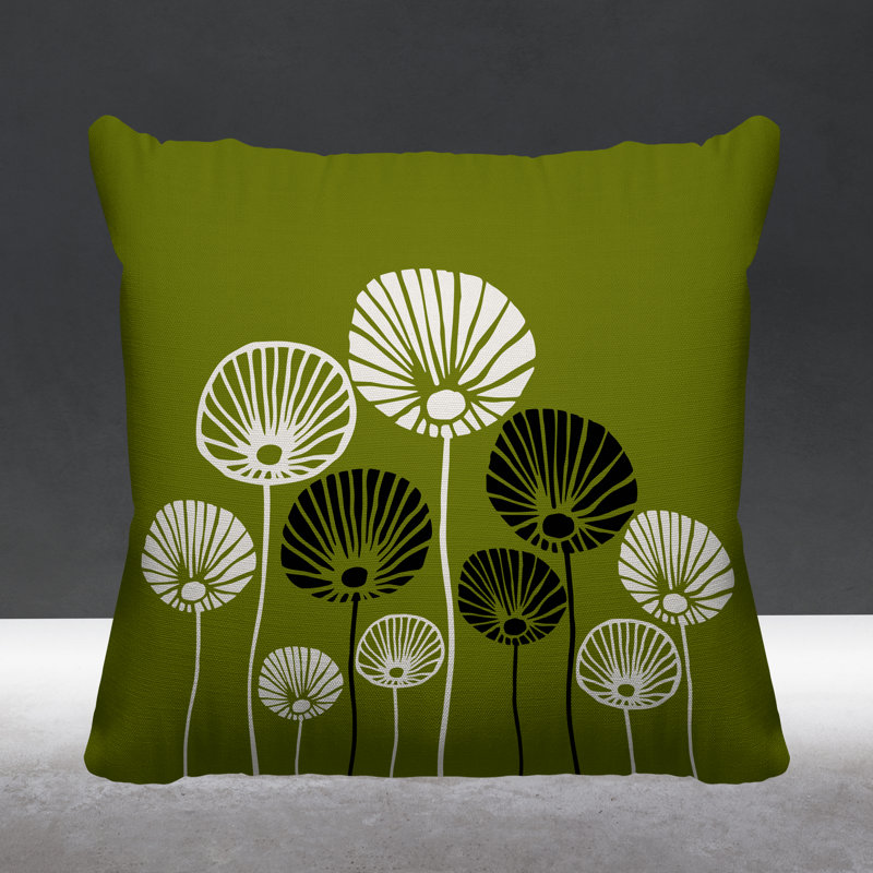 Coussin décoratif intérieur / extérieur Huber, L 17 po x H 17 po, Chartreuse