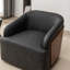 Fauteuil demi-tonneau pivotant en similicuir Broderic-1979426725