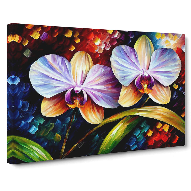 Orchid Flower Painting Vol.1 Abstract - Wrapped Canvas, 35cm H x 50cm W x 3cm D