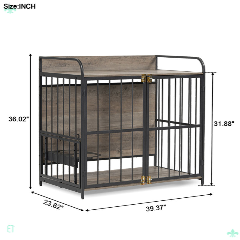 Cage d'intérieur pour chien avec portes doubles pour chien moyen