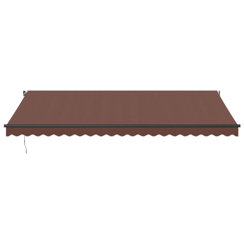 Dakota Fields Polyester Cover Retractable Patio Awning, Solid Colour, Brown/Black, 500 x 350cm