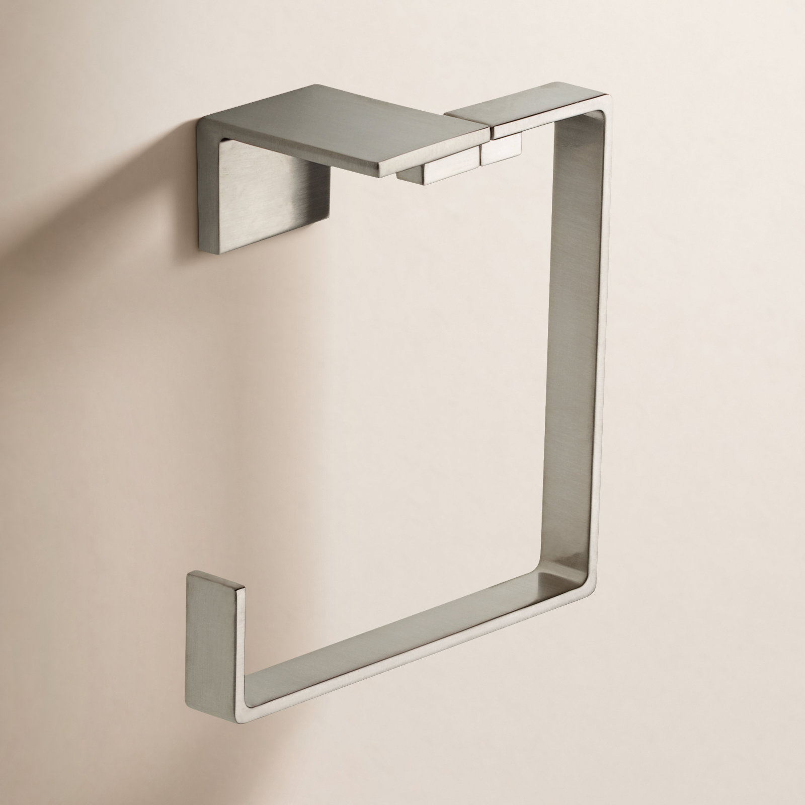 Vero Square Open Towel Ring, Brilliance Stainless
