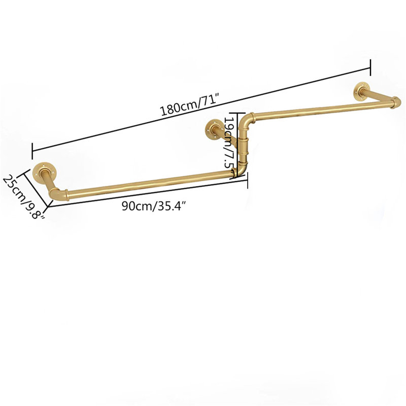 Alcina 71'' Metal Wall Mounted Clothes Rack