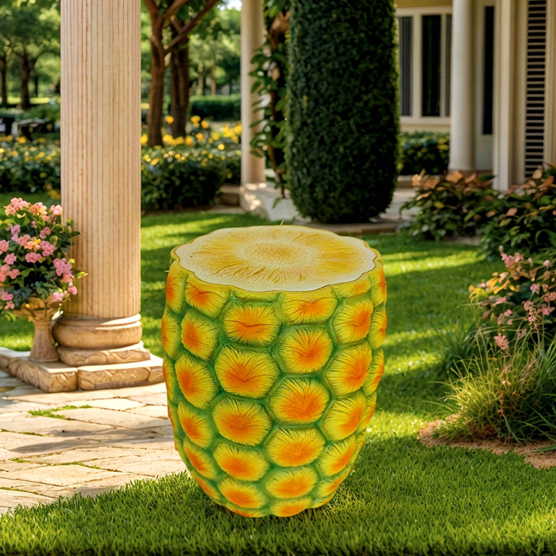 Tabouret surdimensionné en résine en forme d'ananas, table d'appoint, support pour plante, mobilier décoratif innovant à usages multiples pour la maison et l'extérieur
