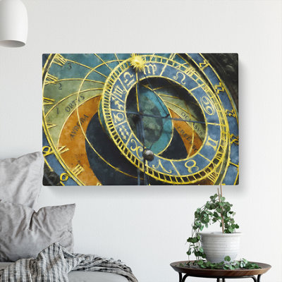Astronomical Clock In Prague - Wrapped Canvas