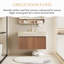 Meuble-lavabo suspendu de luxe de 76 cm avec lavabo, meuble de salle de bain mural moderne pour famille, meuble de salle de bain en pierre frittée de style milieu du siècle