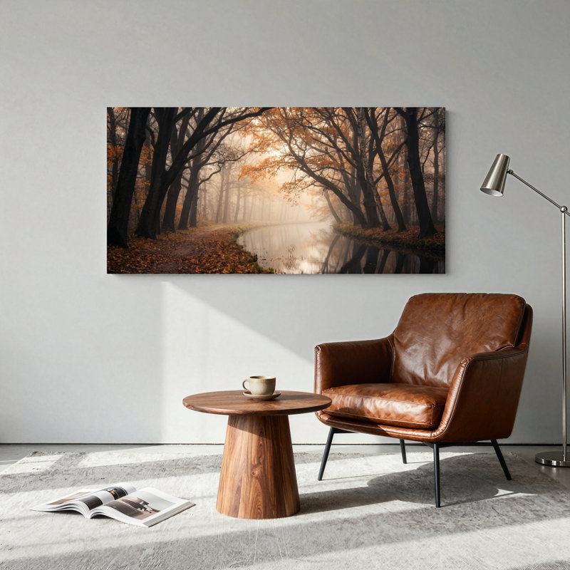 Ensemble de 1 tableau sur toile Forêt d'automne, L 40 po x H 20 po, Wrapped Canvas