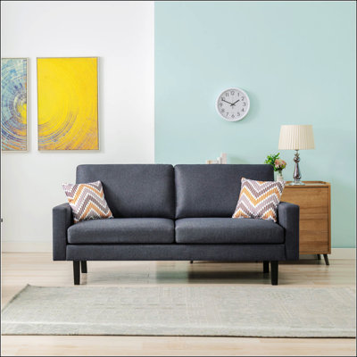 Canapé 70 po en lin avec 2 coussins décoratifs