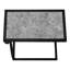 Table d'appoint, en forme de C, bout, côté, collation, salon, chambre à coucher, stratifié gris, métal noir, contemporain, moderne