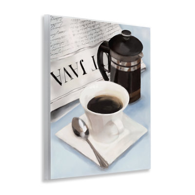 Black Coffee & Newspaper Wall Plaque Art, design by Carol Robinson