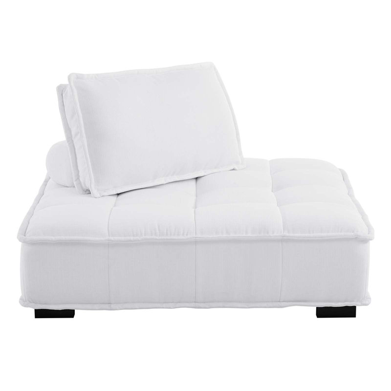 Fauteuil sans accoudoirs en tissu Modway, Polyester blanc