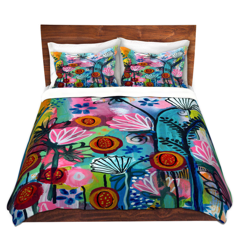 Floral Duvet Cover, 1 Queen Duvet Cover + 2 Standard Shams