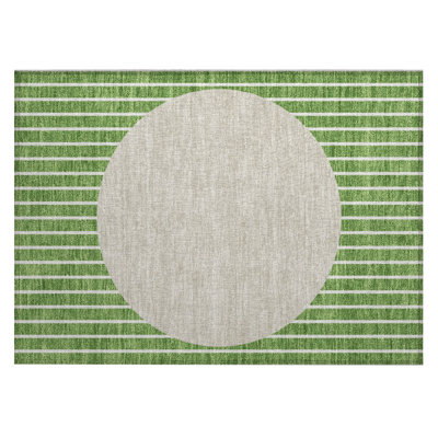 Machine Washable Indoor/Outdoor Chantille ACN994 Green Area Rug