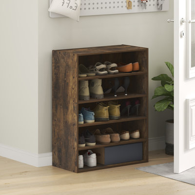 Shoe Rack, 5-Tier Shoe Organizer, Stackable Shoe Storage, 11.4 x 24.2 x 31.5, for Closet Entryway, Office, Garage, Amber Pine 