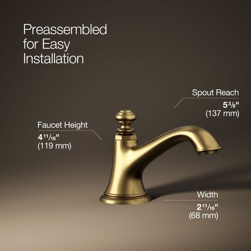 Artifacts Bathroom Sink Spout with Bell Design, Vibrant Brushed Moderne Brass