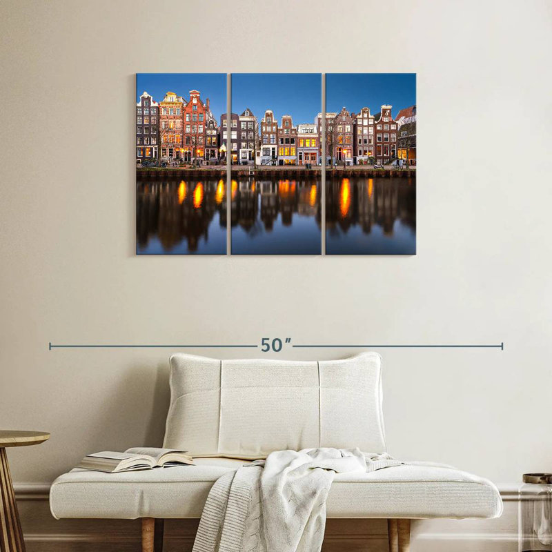 Sireci Amsterdam Canal Waterfront, 24" H x 38" W