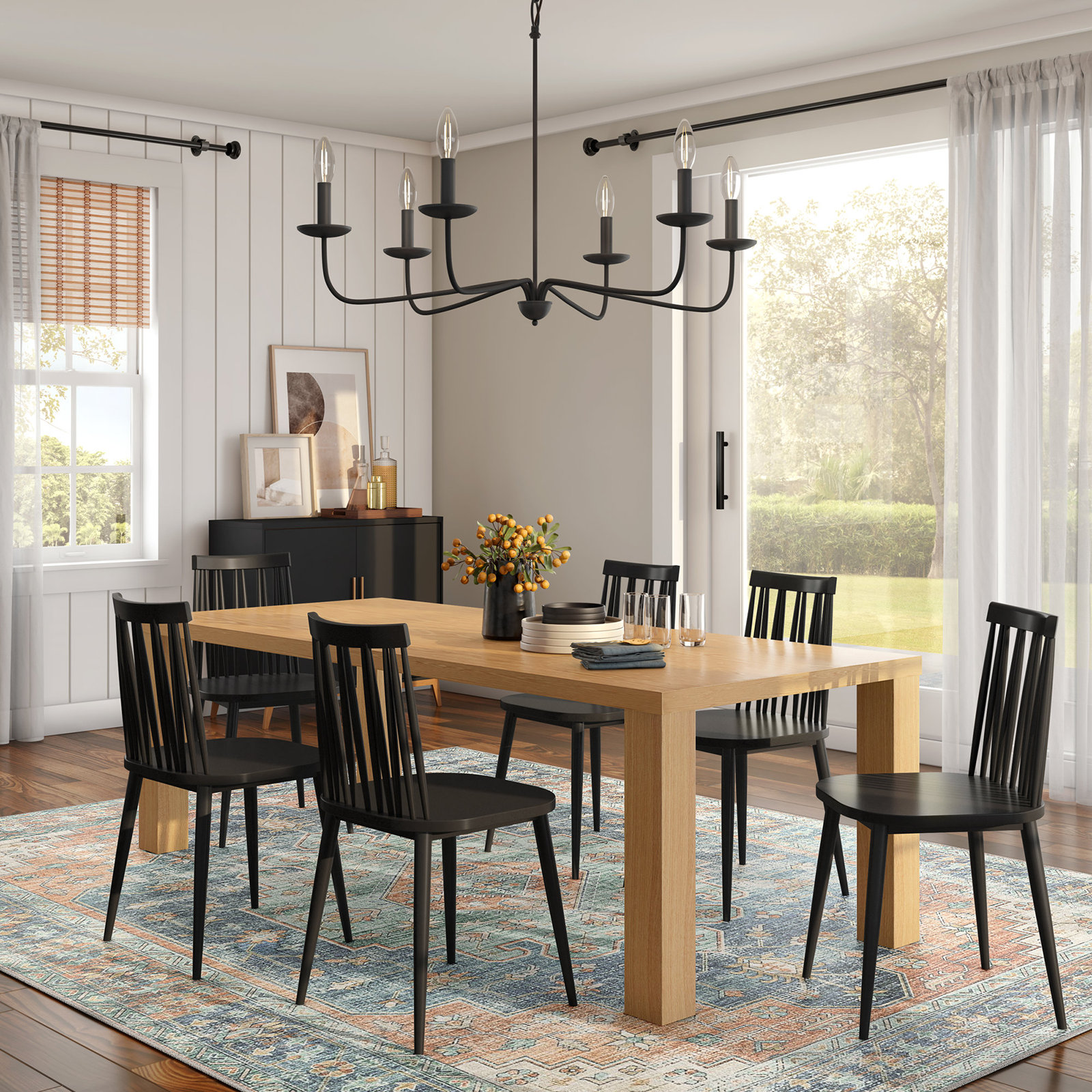 Carson Dining Table, Oak, 29" H x 84.3" L x 36.2" W