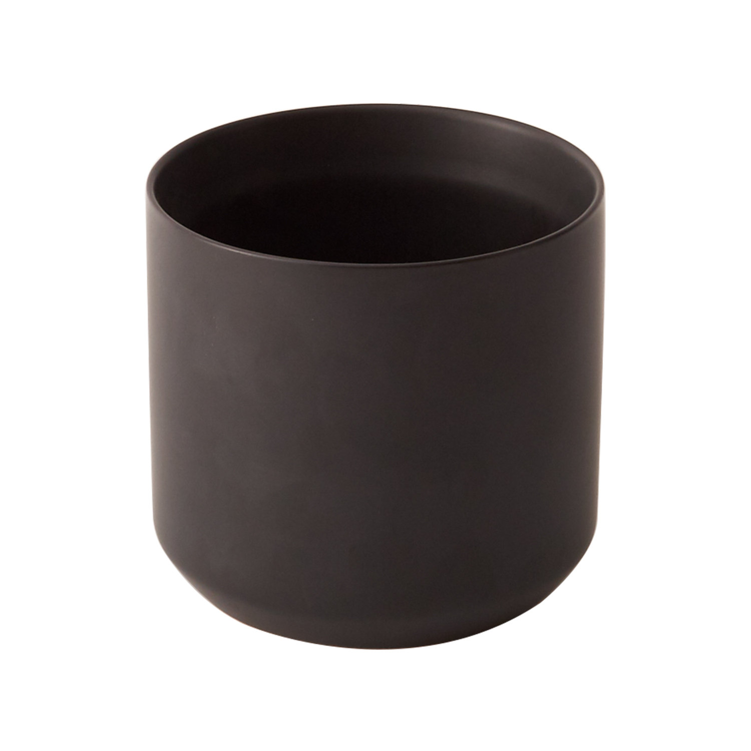 Parsons Handmade Ceramic Pot Planter, Black, 6.75" H x 7" W x 7" D