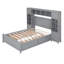 Lit double en bois avec armoire et tablette tout-en-un