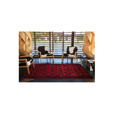 Red Geometric Modern Diamond Pattern Woven Base Decorative Rug Machine Washable