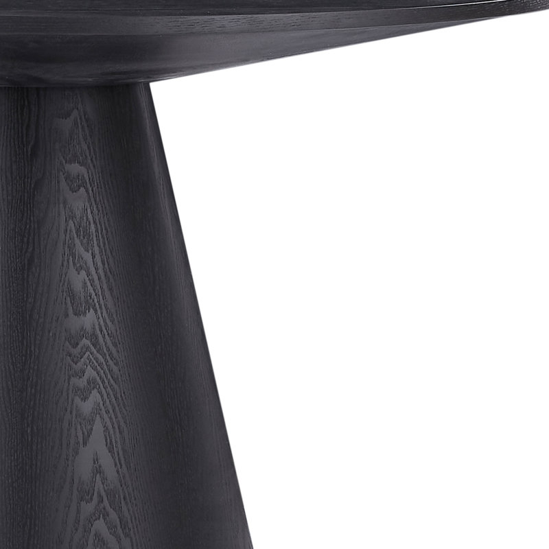 Table de salle à manger Ceballo Mid-Century pour 4 à 6 personnes, H 29 po x L 35,46 po x l 35,46 po, Clair naturel, Noir