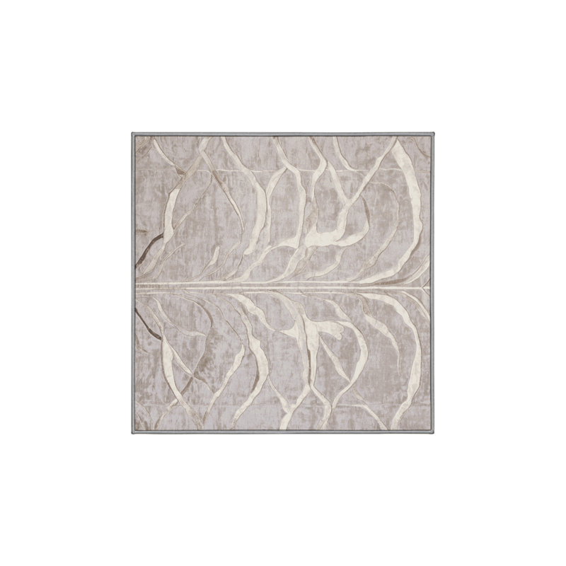 Tapis gris soyeux et moelleux, Carré 3 pi