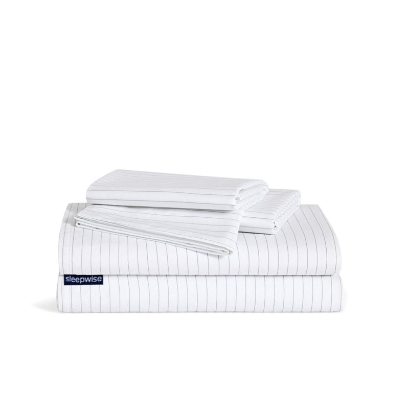 Striped Duvet Cover Set with Pillowcases, Single - 1 Pillowcase (80 x 80 cm)