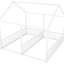 Lit plateforme simple en métal, barrière de sécurité en forme de maison, maison de taille blanche avec garde-corps, cadre pour-863192542