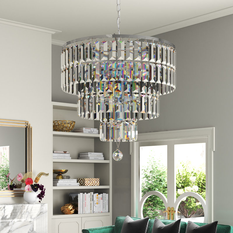 5 - Light Crystal Chandelier, Chrome
