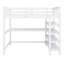 Lit mezzanine avec tablettes de rangement et bureau sous le lit-1408764017