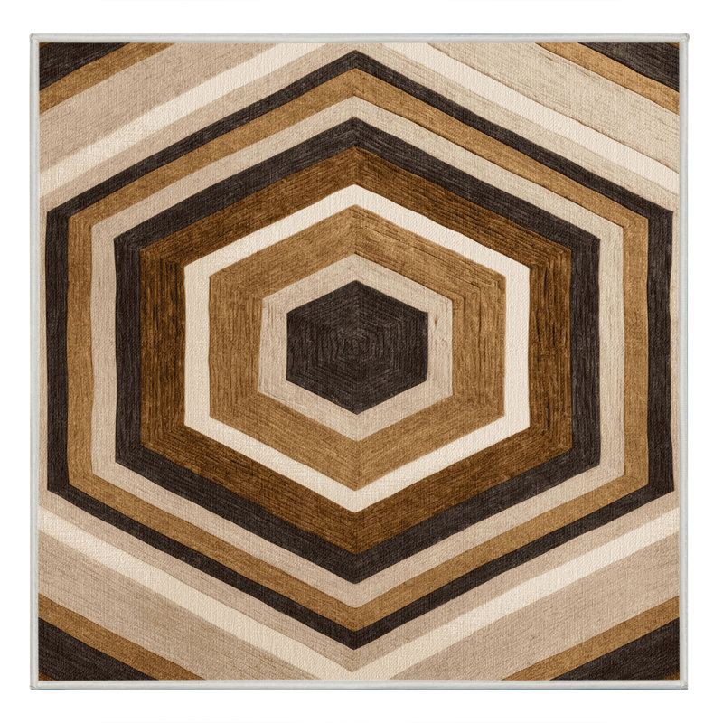 Tapis beige lavable à la machine, Carré 7 pi
