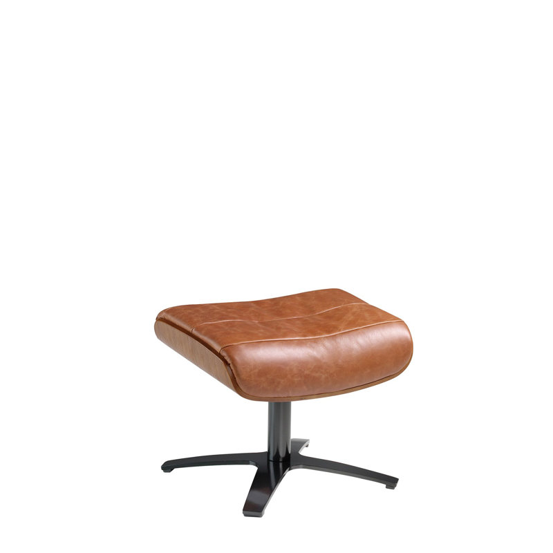 52cm Wide No Pattern Footstool Ottoman, Brown