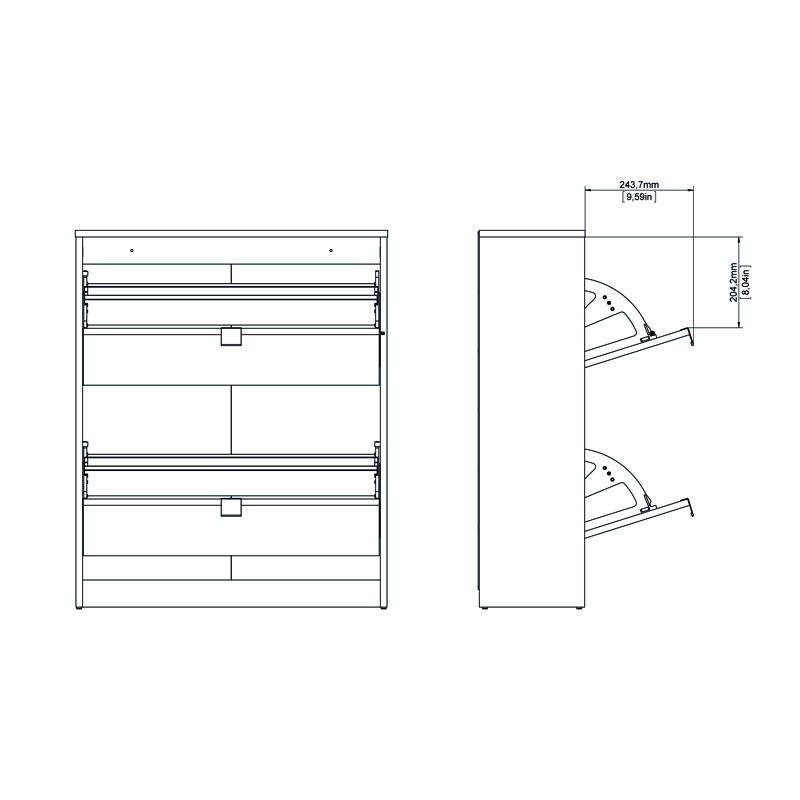 Domini 12 Pair Flip Down Shoe Storage, White