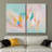 Colorful Brushstrokes Vibrant Multicolor Abstract Modern Artwork Decor Framed Canvas 2 Piece Print-73380023-73380025