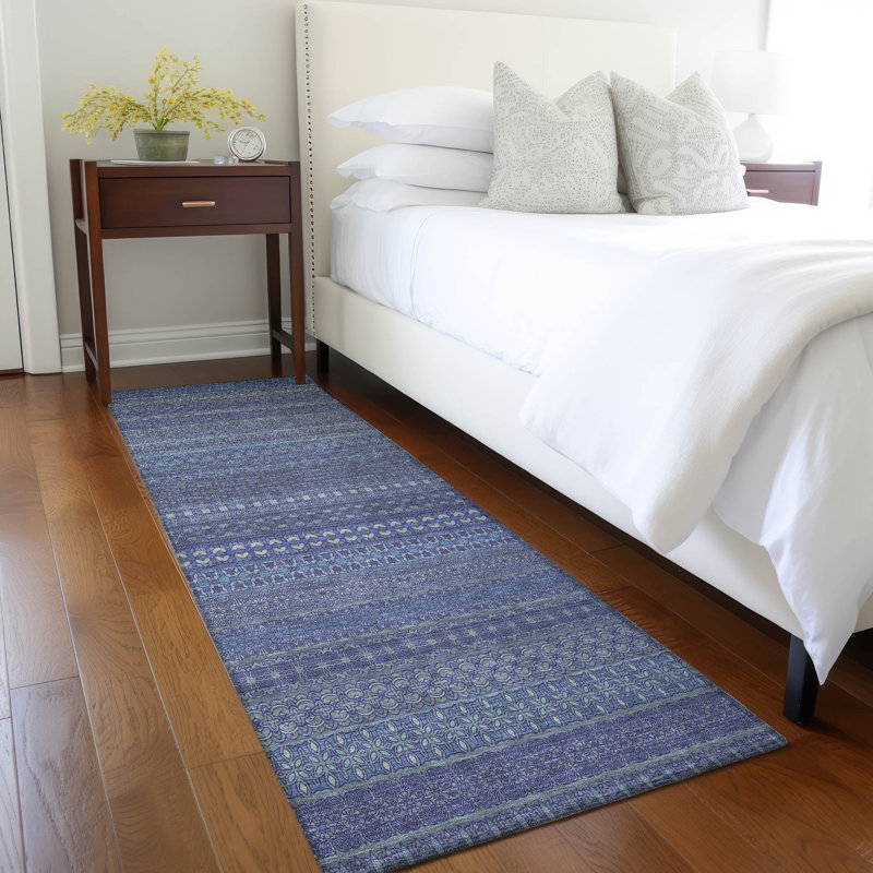 Tapis intérieur / extérieur à rayures Lovell, Tapis de couloir 2 pi 3 po x 7 pi 6 po