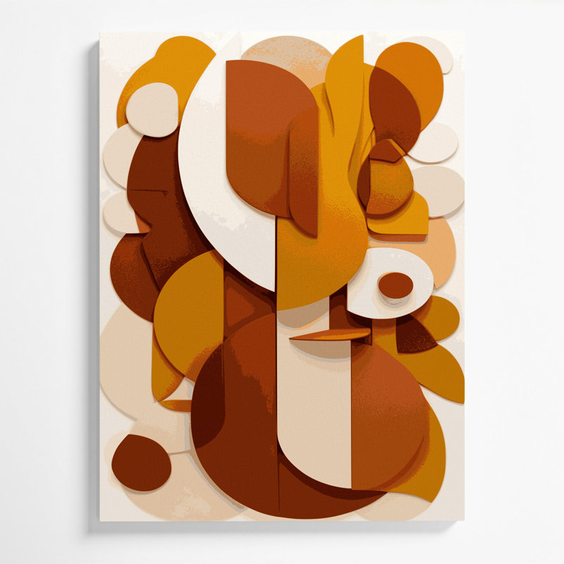 Art abstrait sur toile abstraite, formes 91, H 18 po x l 12 po