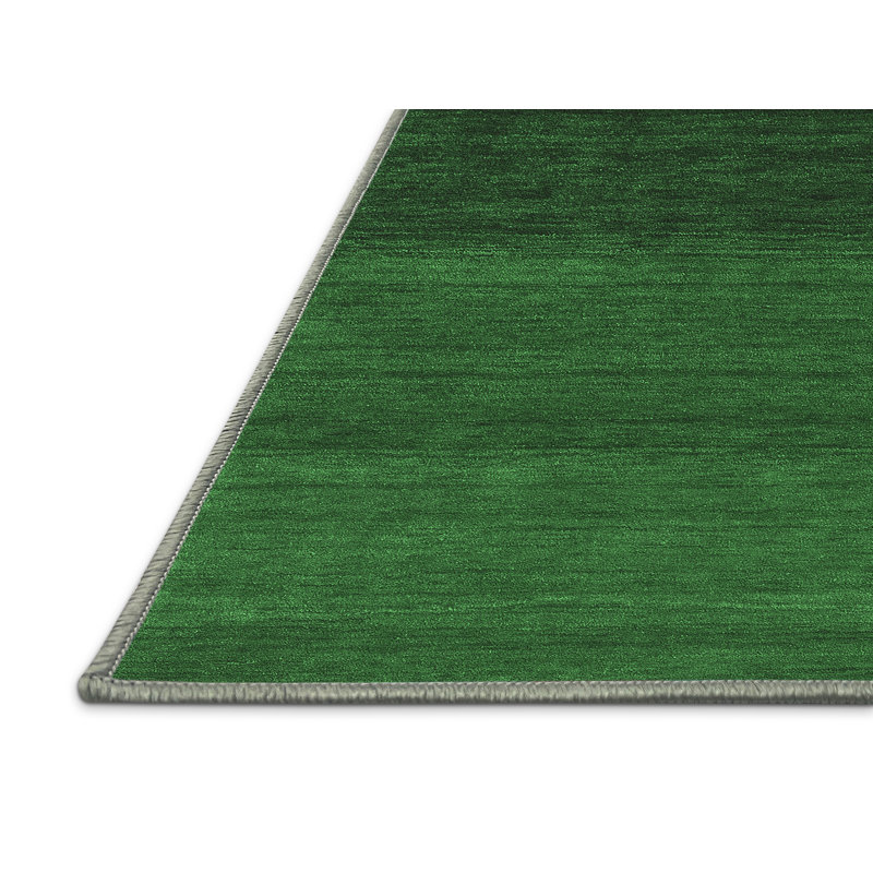 Tapis contemporains vert émeraude lavable à la machine 1783, Rectangle 8 pi x 10 pi