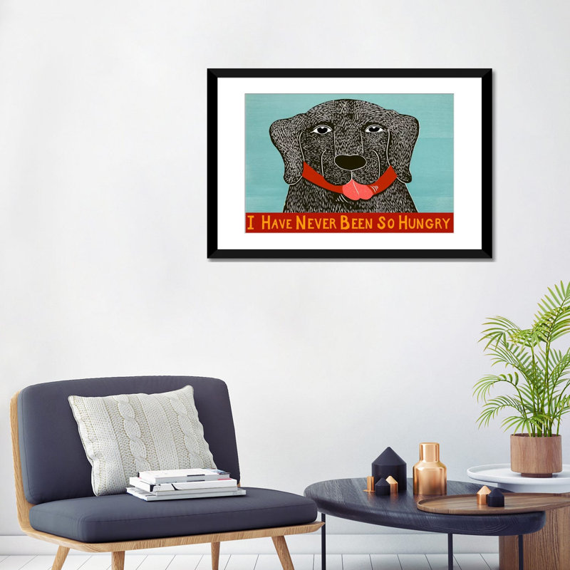 Reproduction d’art sur toile tendue, "n’a jamais été aussi gourmande" par stephen huneck, H 12 po x l 18 po x P 0,75 po