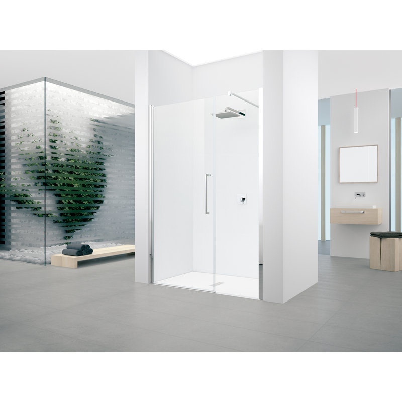 Young Pivot Semi-Frameless with Tempered Glass Glass, 200 cm H x 100 cm W x 0.6 cm D