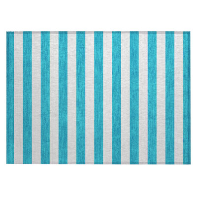 Washable Striped Indoor / Outdoor Rug