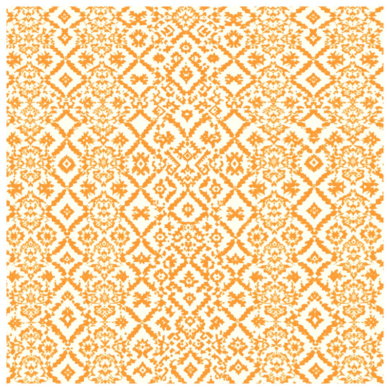 Édredon orange à motif ikat, Twin