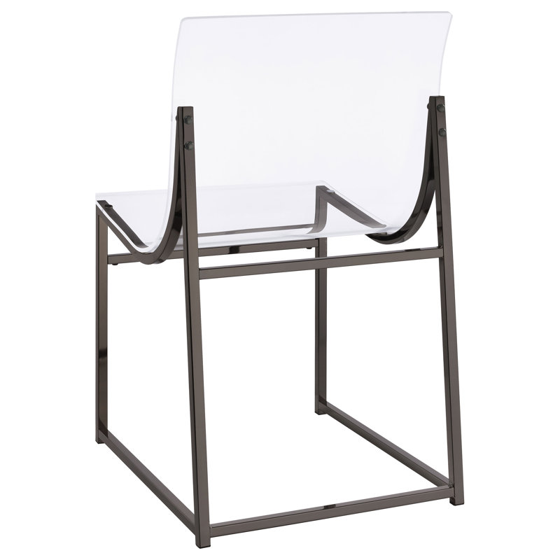 Eisinger 17.75'' H Metal Side Chair, Clear/Brown