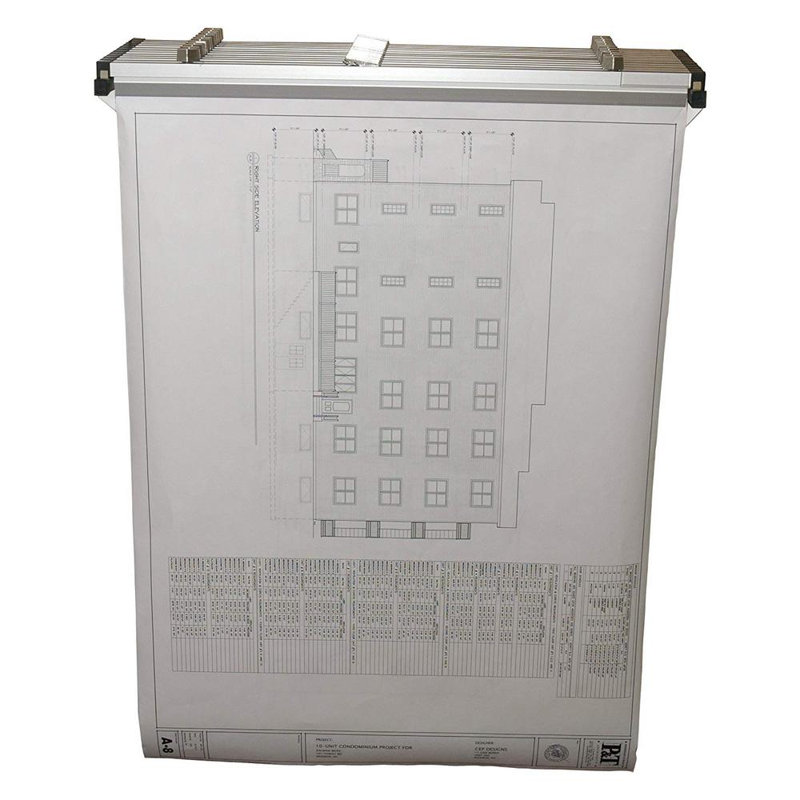 Blueprint File Drop Office Storage Wall Rack, White