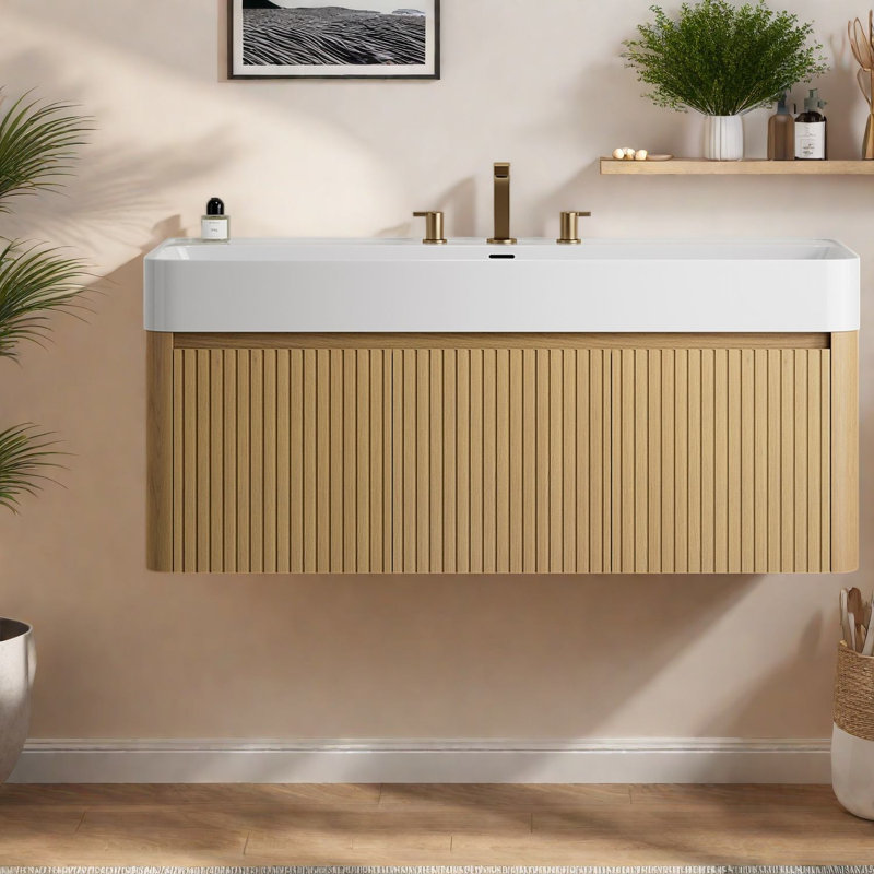 Meubles-lavabos (doivent inclure le meuble et le lavabo) 48 pouces, rangement suspendu moderne, 47.24