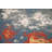 Blue Abstract Oriental Area Rug 8x10